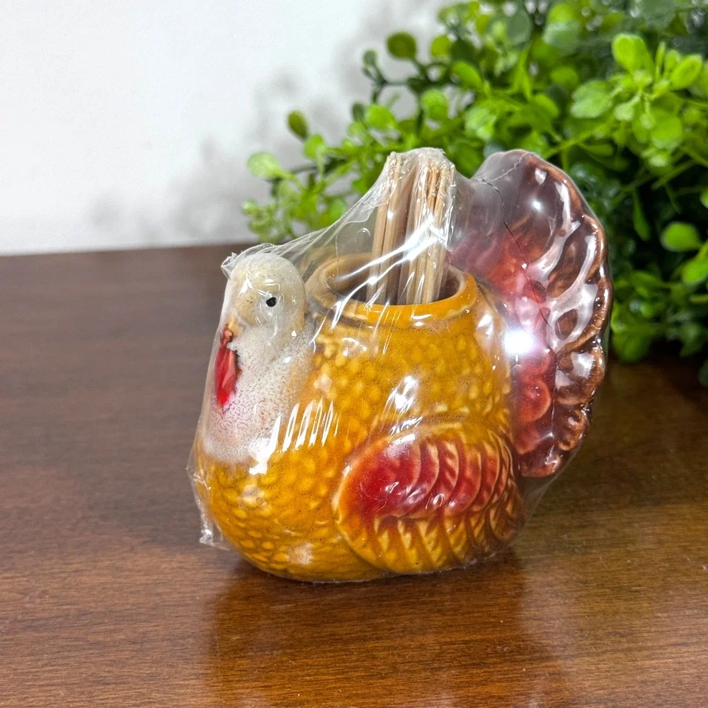 Thanksgiving Turkey Toothpick Holder Autumn Decor Farmhouse